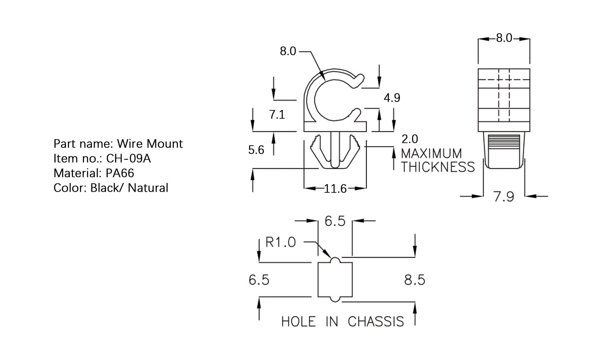 Plastic Wire Mount CH-09S